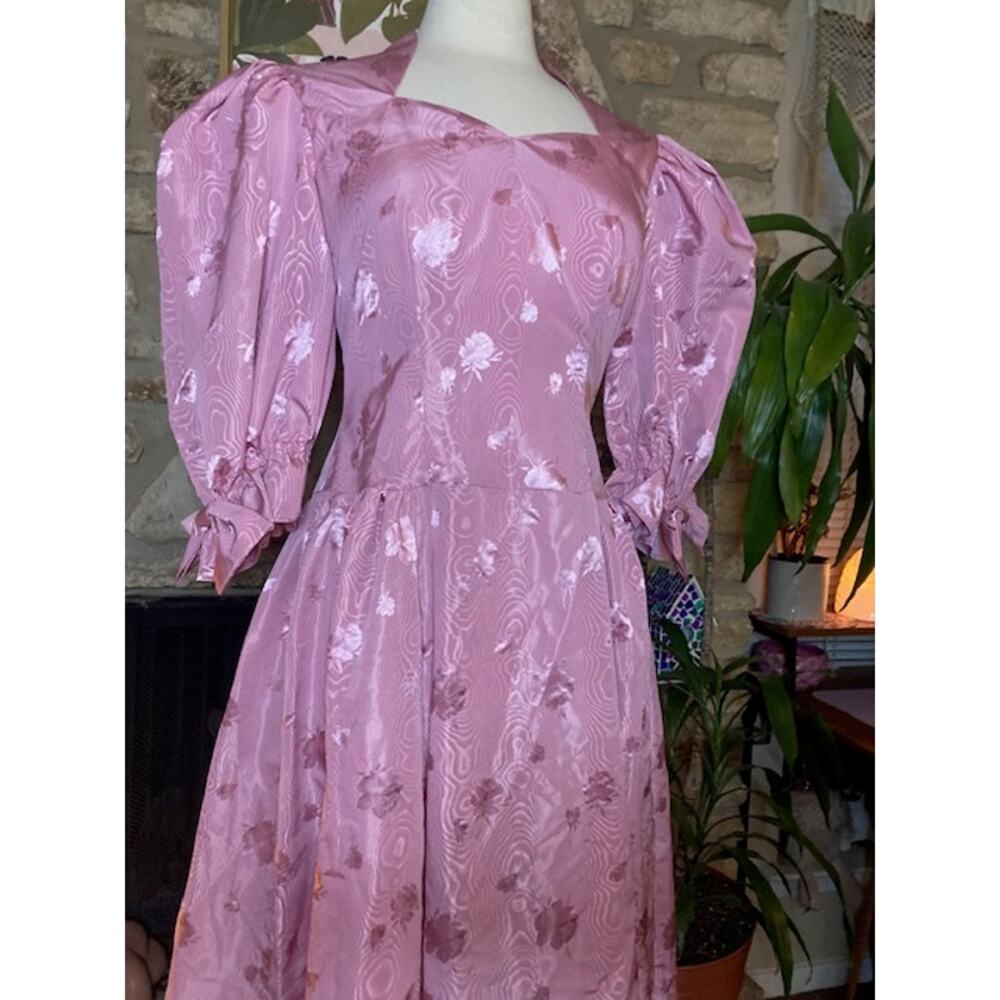 ๐ธ Vintage Handmade Pink Puffy Sleeve Party Dress ๐ M-L - Picture 6 of 10